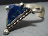 Rare Vintage Native American Jewelry Navajo Jo Benally Chrysocholla Sterling Silver Bracelet-Nativo Arts
