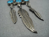 Rare Vintage Native American Jewelry Navajo Soaring Eagle Turquoise Sterling Silver Necklace Old-Nativo Arts