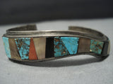 Rare!! Vintage Native American Jewelry Navajo Turquoise Ironwood Sterling Silver Bracelet Cuff Old-Nativo Arts