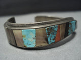 Rare!! Vintage Native American Jewelry Navajo Turquoise Ironwood Sterling Silver Bracelet Cuff Old-Nativo Arts