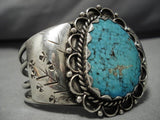 Rare!! Vintage Native American Navajo #8 Turquoise Sterling Silver Bracelet-Nativo Arts