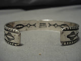 Rare Vintage Native American Navajo Blue Carico Lake Turquoise Sterling Silver Bracelet Old-Nativo Arts