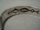 Rare Vintage Native American Navajo Blue Carico Lake Turquoise Sterling Silver Bracelet Old-Nativo Arts