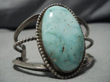 Rare Vintage Native American Navajo Carico Lake Turquoise Sterling Silver Bracelet Old-Nativo Arts