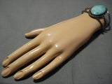Rare Vintage Native American Navajo Carico Lake Turquoise Sterling Silver Bracelet Old-Nativo Arts