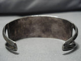 Rare Vintage Native American Navajo Carico Lake Turquoise Sterling Silver Bracelet Old Cuff-Nativo Arts