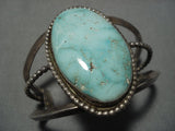 Rare Vintage Native American Navajo Carico Lake Turquoise Sterling Silver Bracelet Old-Nativo Arts