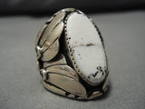 Rare Vintage Native American Navajo Linda Johnson Sterling Silver White Turquoise Ring-Nativo Arts