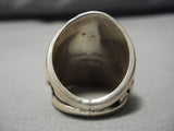 Rare Vintage Native American Navajo Linda Johnson Sterling Silver White Turquoise Ring-Nativo Arts