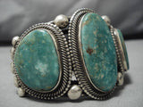Rare Vintage Native American Navajo Rick Martinez Sterling Silver Royston Turquoise Bracelet-Nativo Arts