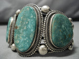 Rare Vintage Native American Navajo Rick Martinez Sterling Silver Royston Turquoise Bracelet-Nativo Arts