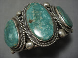Rare Vintage Native American Navajo Rick Martinez Sterling Silver Royston Turquoise Bracelet-Nativo Arts