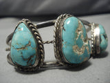 Rare!! Vintage Native American Navajo Royston Turquoise Sterling Silver Bracelet Old-Nativo Arts
