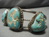 Rare!! Vintage Native American Navajo Royston Turquoise Sterling Silver Bracelet Old-Nativo Arts