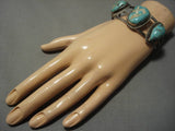Rare!! Vintage Native American Navajo Royston Turquoise Sterling Silver Bracelet Old-Nativo Arts