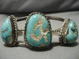 Rare!! Vintage Native American Navajo Royston Turquoise Sterling Silver Bracelet Old-Nativo Arts