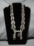 Rare Vintage Native American Navajo Yeibichai Sterling Silver Squash Blossom Necklace Old-Nativo Arts