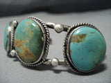 Rare Vintage Natural Royston Turquoise Native American Jewelry Navajo Sterling Silver Bracelet-Nativo Arts