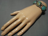 Rare Vintage Natural Royston Turquoise Native American Jewelry Navajo Sterling Silver Bracelet-Nativo Arts