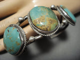 Rare Vintage Natural Royston Turquoise Native American Jewelry Navajo Sterling Silver Bracelet-Nativo Arts