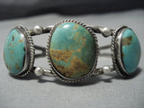 Rare Vintage Natural Royston Turquoise Native American Jewelry Navajo Sterling Silver Bracelet-Nativo Arts