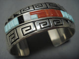 Rare Vintage Navajo Alvin Begay Turquoise Sterling Native American Jewelry Silver Bracelet Old Pawn-Nativo Arts