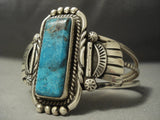 Rare Vintage Navajo Blue Diamond Turquoise Sterling Native American Jewelry Silver Bracelet-Nativo Arts