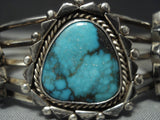 Rare! Vintage Navajo Blue Diamond Turquoise Sterling Native American Jewelry Silver Bracelet Old-Nativo Arts