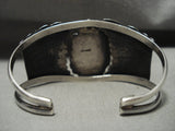 Rare Vintage Navajo Blue Wind Turquoise 'Native American Jewelry Silver Flanks' Bracelet Old Pawn-Nativo Arts