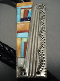 Rare Vintage Navajo David Tune Turquoise Native American Jewelry Silver Bolo Tie-Nativo Arts