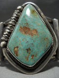 Rare Vintage Navajo Don Clark Green Royston Turquoise Sterling Silver Bracelet-Nativo Arts