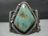 Rare Vintage Navajo Don Clark Green Royston Turquoise Sterling Silver Bracelet-Nativo Arts