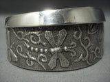 Rare Vintage Navajo Dragonfly Sterling Native American Jewelry Silver Bracelet Old-Nativo Arts