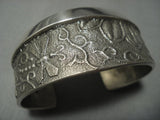 Rare Vintage Navajo Dragonfly Sterling Native American Jewelry Silver Bracelet Old-Nativo Arts