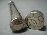 Rare Vintage Navajo Handmade Sterling Native American Jewelry Silver Cigar Holder-Nativo Arts