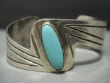 Rare!! Vintage Navajo Native American Jewelry jewelry #8 Turquoise Sterling Silver Bracelet-Nativo Arts