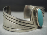 Rare!! Vintage Navajo Native American Jewelry jewelry #8 Turquoise Sterling Silver Bracelet-Nativo Arts