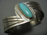 Rare!! Vintage Navajo Native American Jewelry jewelry #8 Turquoise Sterling Silver Bracelet-Nativo Arts