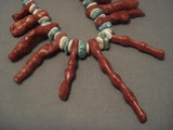 Rare Vintage Navajo Native American Jewelry jewelry graduating Coral Necklace Old-Nativo Arts