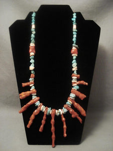 Rare Vintage Navajo Native American Jewelry jewelry graduating Coral Necklace Old-Nativo Arts