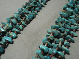 Rare Vintage Navajo Native American Jewelry jewelry **green Turquoise** Heishi Squaw Wrap Necklace-Nativo Arts