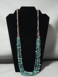 Rare Vintage Navajo Native American Jewelry jewelry **green Turquoise** Heishi Squaw Wrap Necklace-Nativo Arts