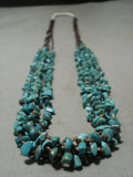 Rare Vintage Navajo Native American Jewelry jewelry **green Turquoise** Heishi Squaw Wrap Necklace-Nativo Arts