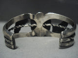 Rare Vintage Navajo Native American Jewelry jewelry Sterling Silver Sea Green Turquoise Sterling Silver Bracelet-Nativo Arts