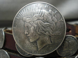 Rare Vintage Navajo Native American Jewelry Silver Dime And Morgan Dollar Concho Belt-Nativo Arts