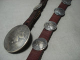 Rare Vintage Navajo Native American Jewelry Silver Dime And Morgan Dollar Concho Belt-Nativo Arts
