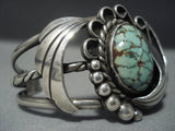 Rare Vintage Navajo Native American Jewelry Turquoise Sterling Silver Bracelet-Nativo Arts