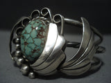 Rare Vintage Navajo Native American Jewelry Turquoise Sterling Silver Bracelet-Nativo Arts
