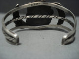 Rare Vintage Navajo Native American Jewelry Turquoise Sterling Silver Bracelet-Nativo Arts