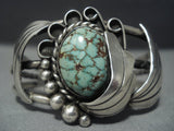 Rare Vintage Navajo Native American Jewelry Turquoise Sterling Silver Bracelet-Nativo Arts